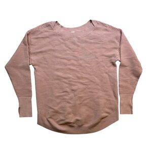 Aerie Offline Oversized Brown Tan Striped Sweater Size Medium M EUC